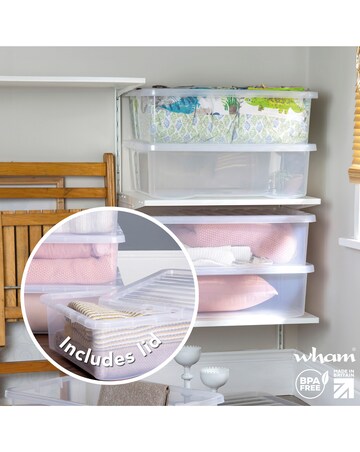 Wham Crystal Underbed 32L Box and Lid 5pk