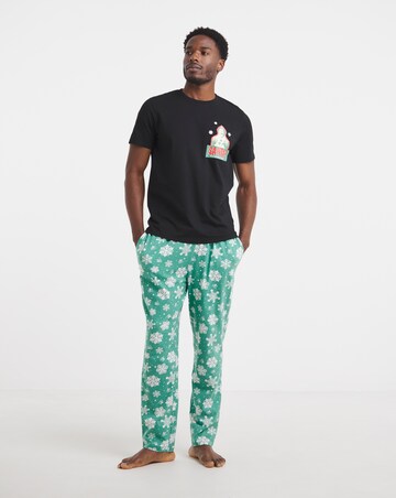 Elf Christmas Short Sleeve Pyjama Set - Black/Green