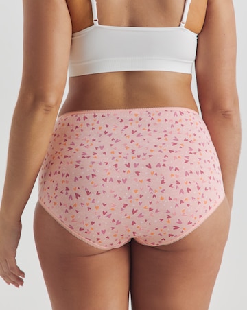 Pretty Secrets 7 Pack Full Fit Brief Knickers - Pink Hearts