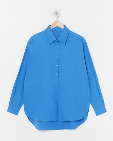 Blue Relaxed Cotton Poplin Shirt