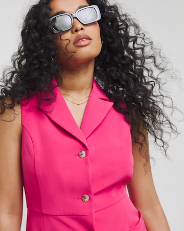 Simply Be Pink Sleeveless Waistcoat Dress