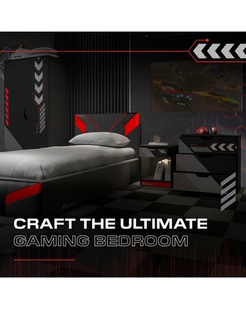 Octane Gaming Desk with Drawer Red