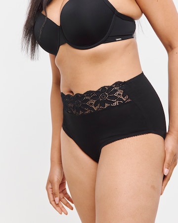 Pretty Secrets (5 Pack) Lace Top Full Knickers Black