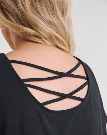 Black Criss Cross Detail Vest
