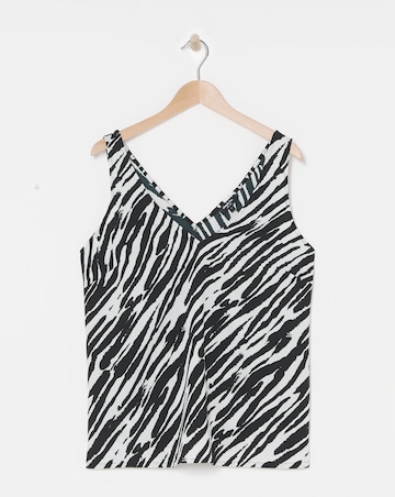 Simply Be Zebra Print Sleeveless V Neck Cami