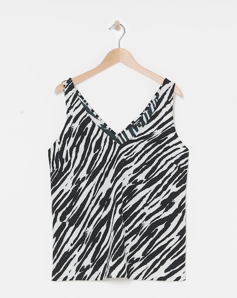 Simply Be Zebra Print Sleeveless V Neck Cami