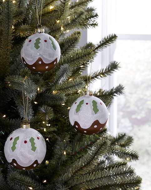 Gisela Graham 3 Christmas Pud Baubles