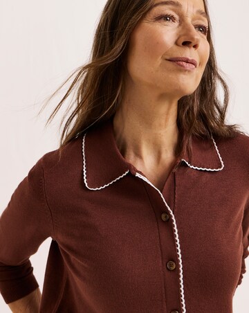 Julipa Petite Scallop Trim Button Down Cardigan