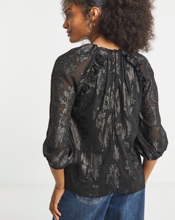 Joanna Hope Long Sleeve Lurex Blouse