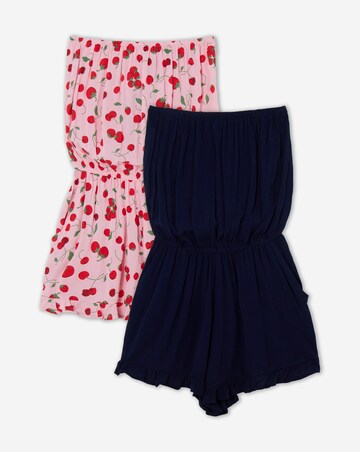 Simply Be 2 Pack Value Cherry Print Beach Playsuits