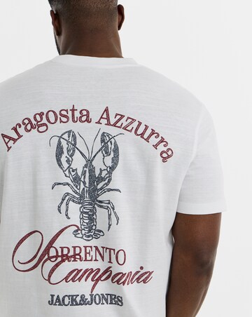 Jack & Jones Cassis Sketch Back Print T-Shirt - White