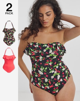 Value 2 Pack Bandeau Ruffle Swimsuits