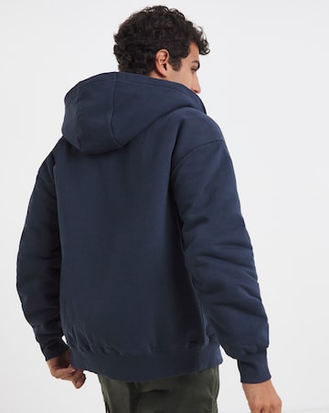Borg Lined Full Zip Relaxed Hoodie