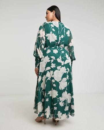 Joanna Hope Long Sleeve Maxi Dress With Keyhole