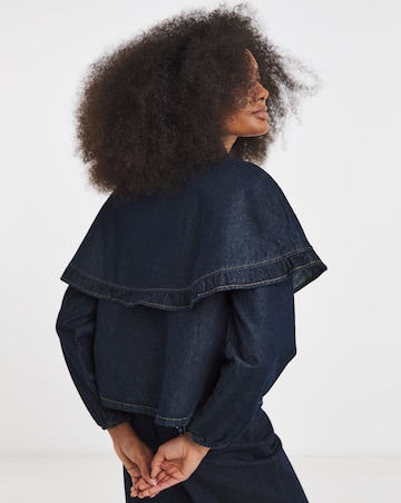 Neon Rose Denim Frill Shirt