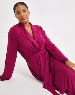 Pretty Secrets Cool Stretch Lace Midi Dressing Gown