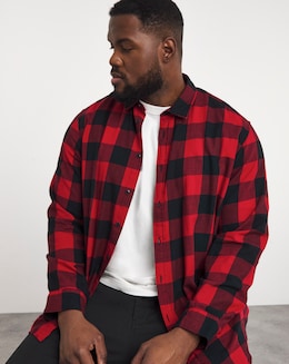 Jack &amp; Jones Gingham Check Shirt - Red/Black