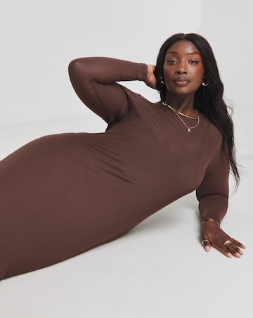 Simply Be Chocolate Mesh Maxi Dress