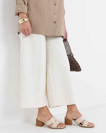 Raye Low Block Heel Woven Mules - Wide Fit (E)