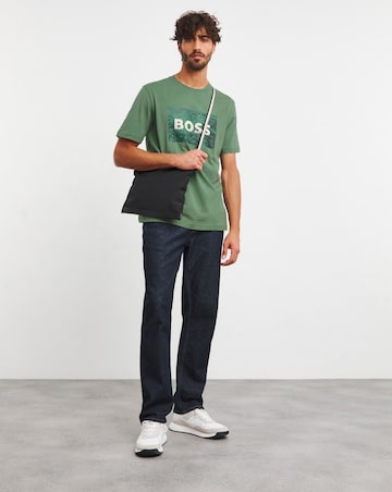 BOSS Short Sleeve Green Large Graphic Logo T-Shirt