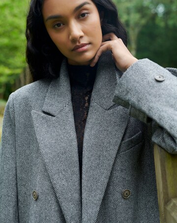 Ro&Zo Herringbone Double Breasted Overcoat