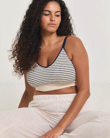 Pretty Secrets (2 Pack) Knitted Stripe Comfort Tops Navy Stripe