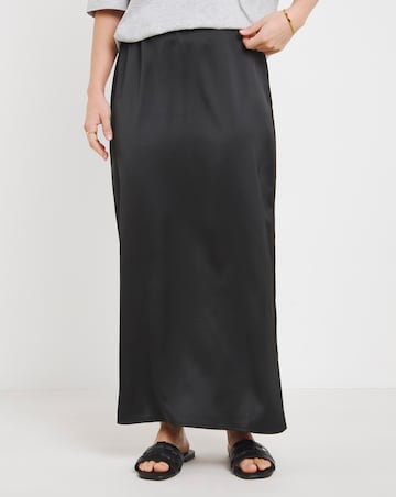 Black Satin Maxi Skirt