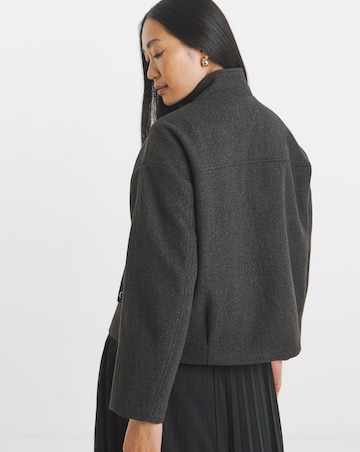 Charcoal Funnel Neck Jacket