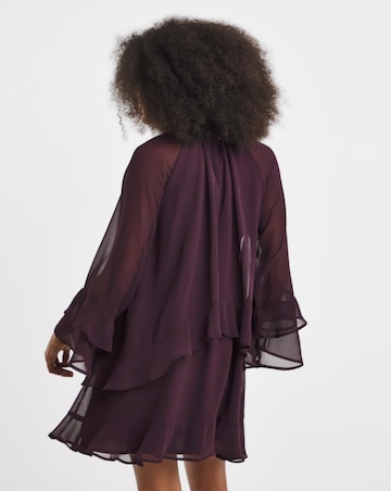 Plum Georgette Frill Skater Dress