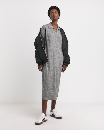 Marl Rib Midi Dress