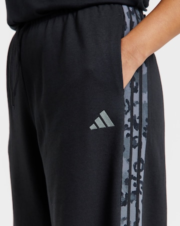 adidas Wide Leg Leopard Print 3 Stripe Jogger