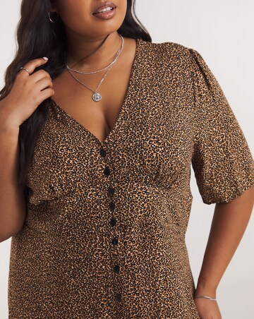 Nobody's Child Alexa Shirring V Neck Midi Dress