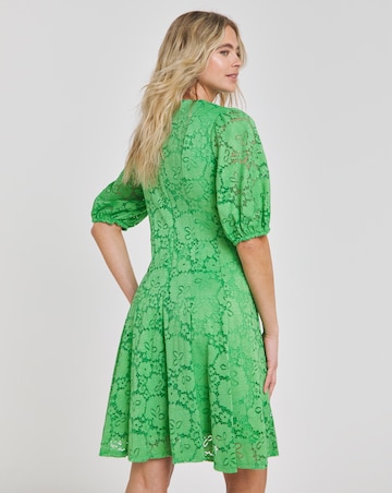 Joanna Hope Green Lace Skater Dress