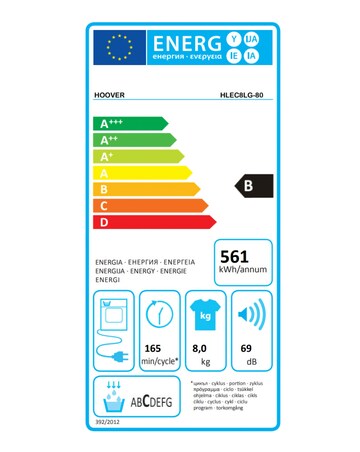 Hoover H-Dry 300 HLEC8LG-80 8kg Condenser Tumble Dryer - White