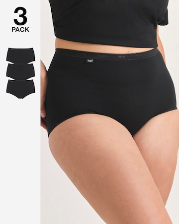 Sloggi 3 Pack Cotton Basic Maxi Knickers, Black, Skintone or White