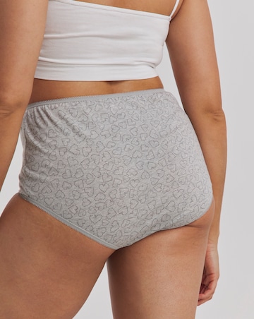 Pretty Secrets (7 Pack) Cotton Full Fit Brief Knickers Heart Print