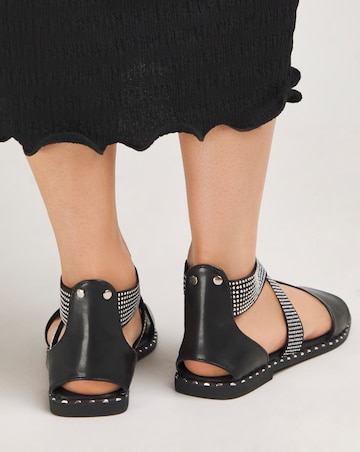 Jade Stretch Cross Flat Sandals Extra Wide EEE Fit Simply Comfort