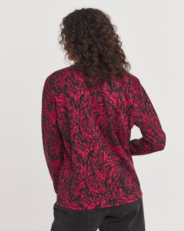 V Neck Long Sleeve Printed Top