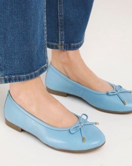 Eliza Basic Leather Ballerina - Extra Wide Fit (EEE)