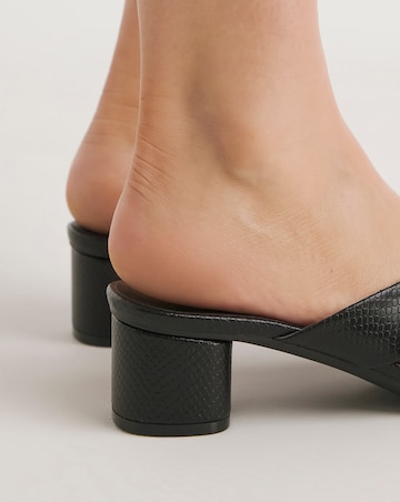 Frances Cut Out Mule Block Heeled Sandals - Wide Fit (E)