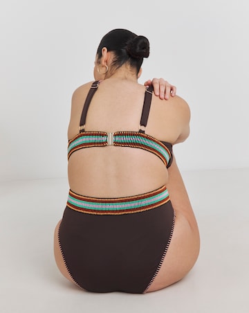 Simply Be Elastic Detail Plunge Bikini Set