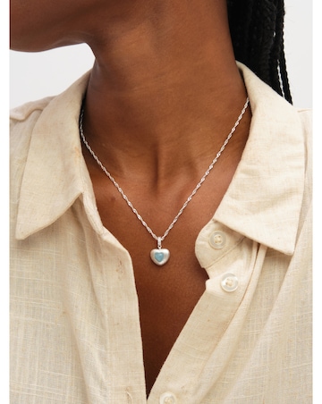 Inicio Sterling Silver Plated Satin Heart Set - Gift Box