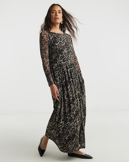 Mesh Long Sleeve Dress