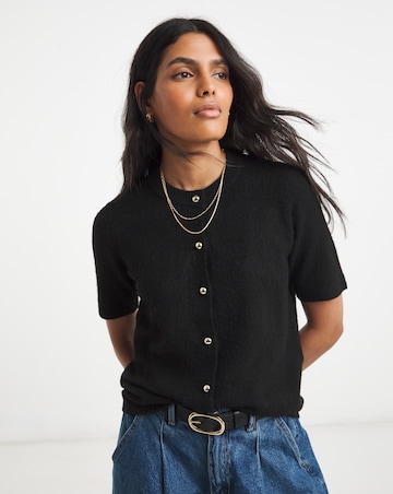 Simply Be Black Short Sleeve Cardigan