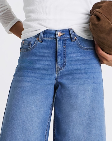 Simply Be Blue 24/7 Crop Wide Leg Jeans