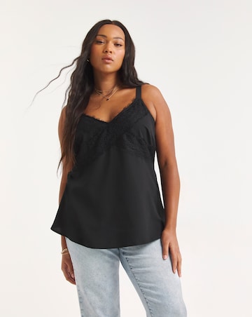 Black Lace Trim Cami