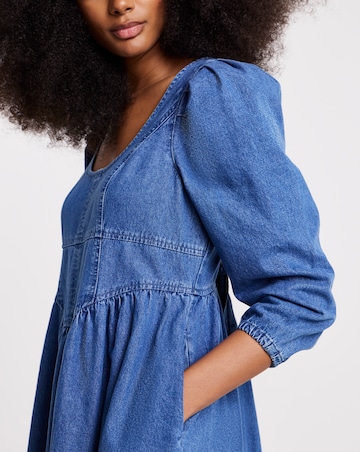 Mid Wash Denim Midaxi Picnic Dress