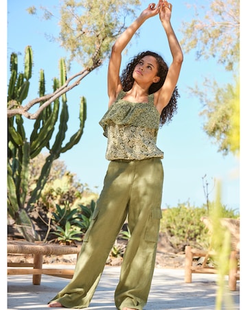 FatFace Demi Linen Blend Cargo Trouser