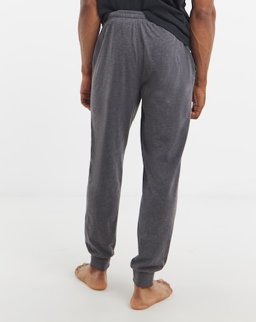 2 Pack Jersey Cuffed Lounge Joggers - Black/Charcoal