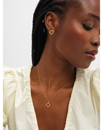 Jon Richard Gold Plated Cubic Zirconia Open Clover Set - Gift Box